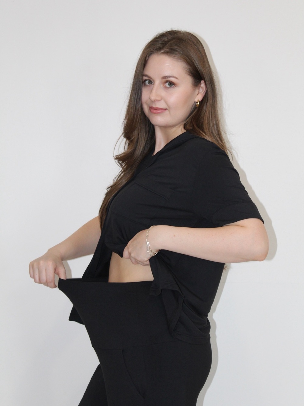 Women's Black Bamboo Pajama Set - Sleepwear